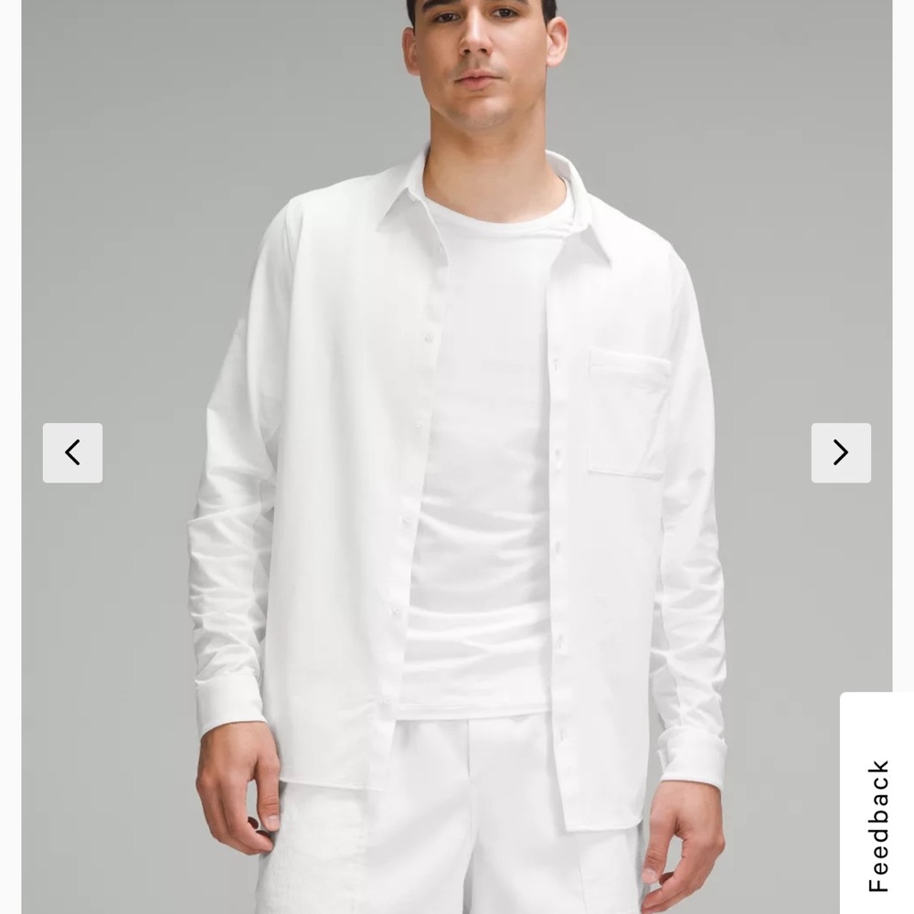 Lululemon Men's White Button-Up Shirt Jacket - Classic Lightweight Layer